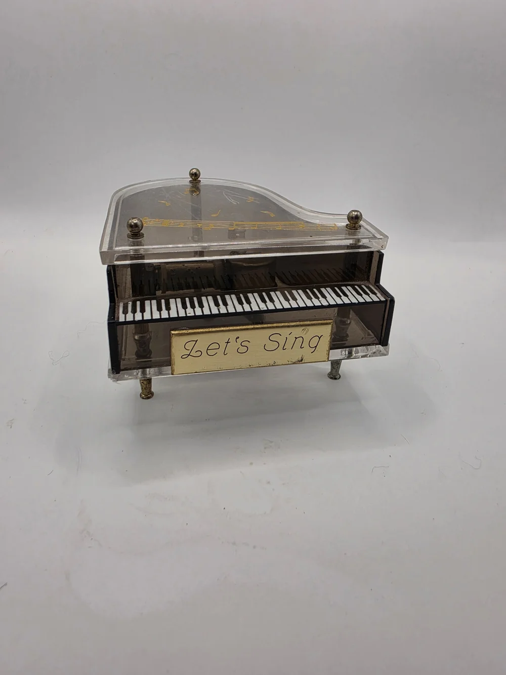 Vintage Sankyo Grand Piano 1970s Lucite Music Box Plays Fur Elise